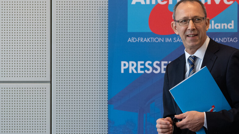 Sachsens AfD-Vorsitzender Jörg Urban und seine Partei stehen ab sofort im Fokus des Verfassungsschutzes.