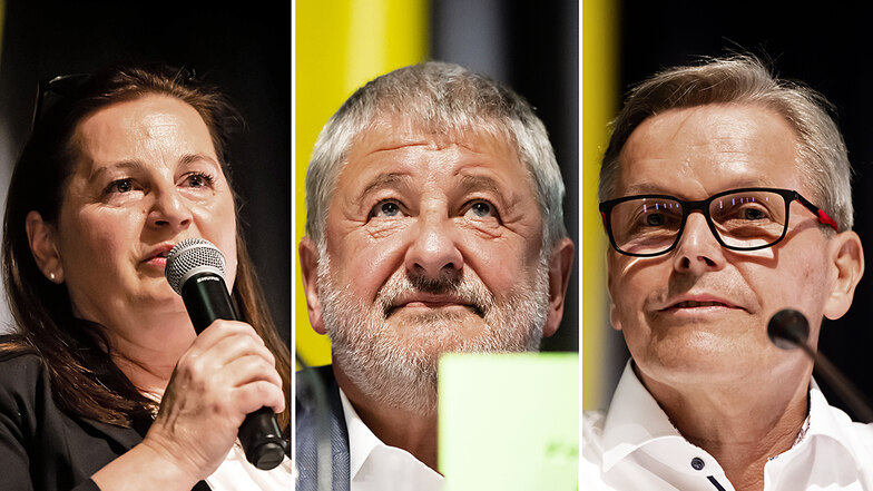 Keiner der drei Kandidaten konnte die erforderliche Mehrheit beim ersten Wahlgang für sich verbuchen: Kathrin Uberig, Peter Mühle, Frank Hentschel (v. l.).