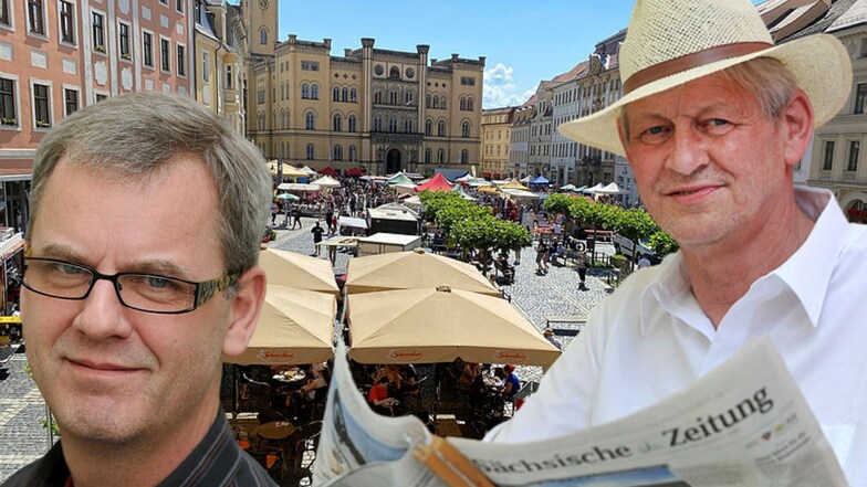 Mario Heinke (links) und Johann Middents (rechts) gelten als Erfinder des Samsmarktes in Zittau. Die Idee dazu sollen sie an einem Abend im Vinyl entwickelt haben.