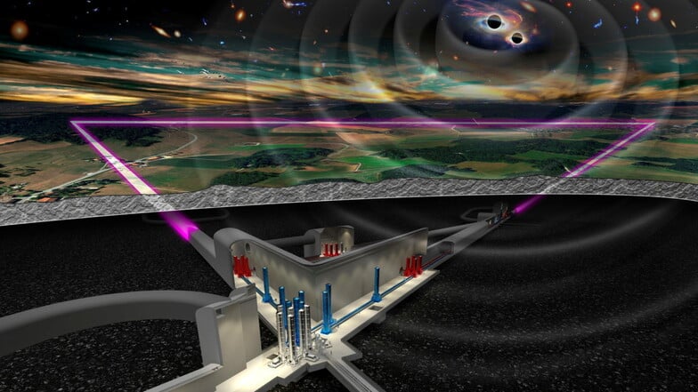 Astrophysiker planen, in Ralbitz-Rosenthal ein Riesenteleskop unter die Erde zu bringen. Es könnte so aussehen wie auf dieser Modellzeichnung.