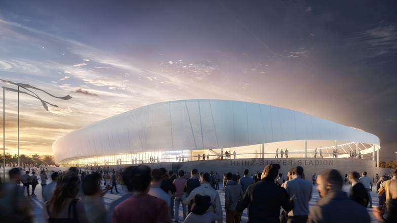 So soll das neue Heinz-Steyer-Stadion in Dresden aussehen. Der DSC will dazu beitragen, die modernisierte Arena mit Leben zu füllen.