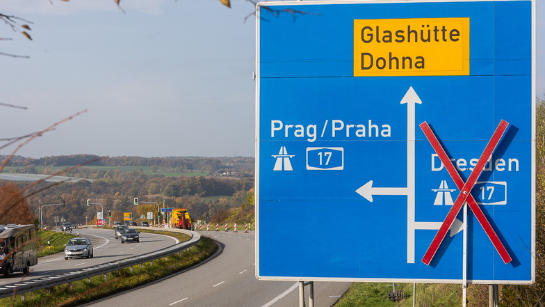 A17-Anschluss Pirna gesperrt - und wieder kein Hinweis auf der Autobahn