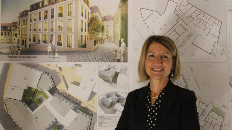 Nejla Kaba-Retzlaff ist als Niederlassungsleiterin des Pflegedienstes Advita auch für das neue Seniorenwohnen am Burglehn in Bautzen verantwortlich. Im Februar soll das Haus fertig sein.