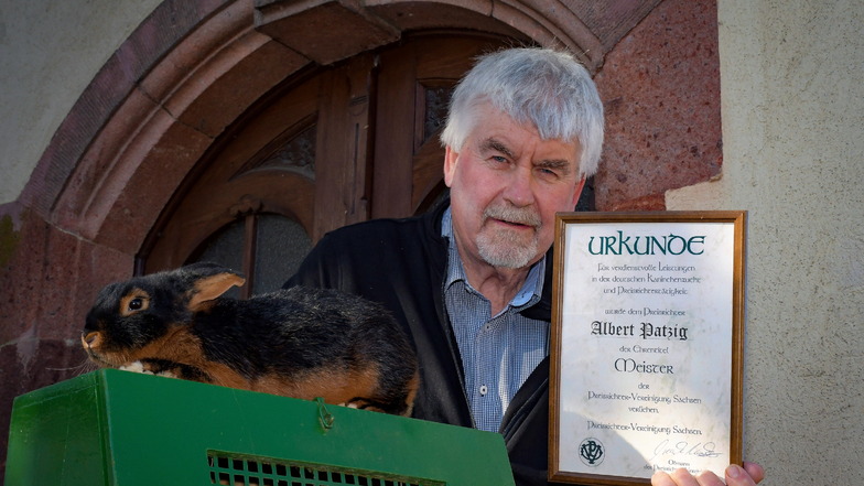 Albert Patzig befasst sich mit der Zucht von Lohkaninchen. Für seine Leistungen als Preisrichter ist er mit dem Ehrentitel „Meister der Preisrichter-Vereinigung Sachsen“ geehrt worden.