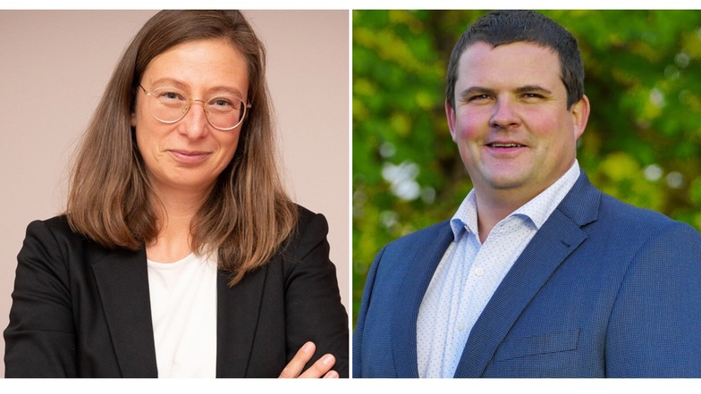 Wollen ins Rathaus: Katja Mulansky und Frank Höhme stellen sich am 3. Juli erneut zur Wahl um das Amt des Radeberger Oberbürgermeisters.