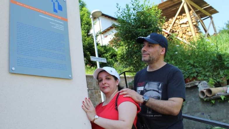 Elisabete und Altino Rodrigues sind als Touristen in Bautzen zu Gast. Auf ihrem Weg durch die Seidau entdecken sie auch den neuen Geschichtspfad.