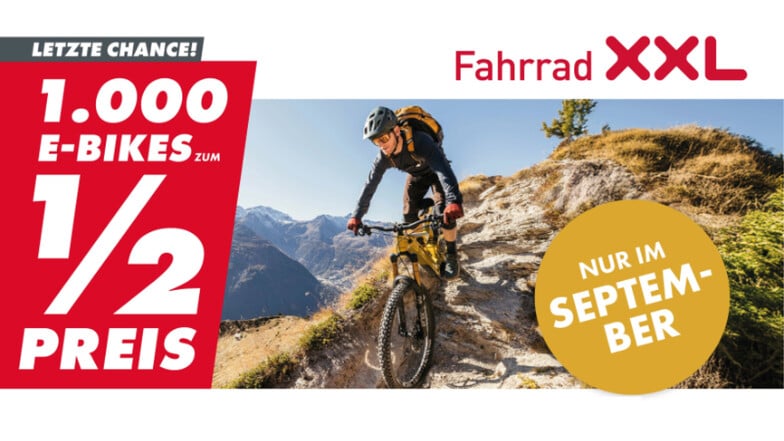 Letzte Chance im September: 50 % auf 1.000 Bikes bei Fahrrad XXL