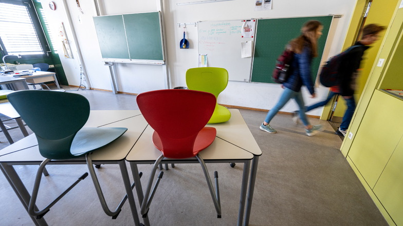 Blick ins leere Klassenzimmer: In Dresden sind mehrere Schulen am Dienstag bestreikt worden.