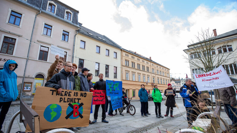 Fridays for Future in Sebnitz: Knapp 30 Menschen kamen zur Kundgebung.