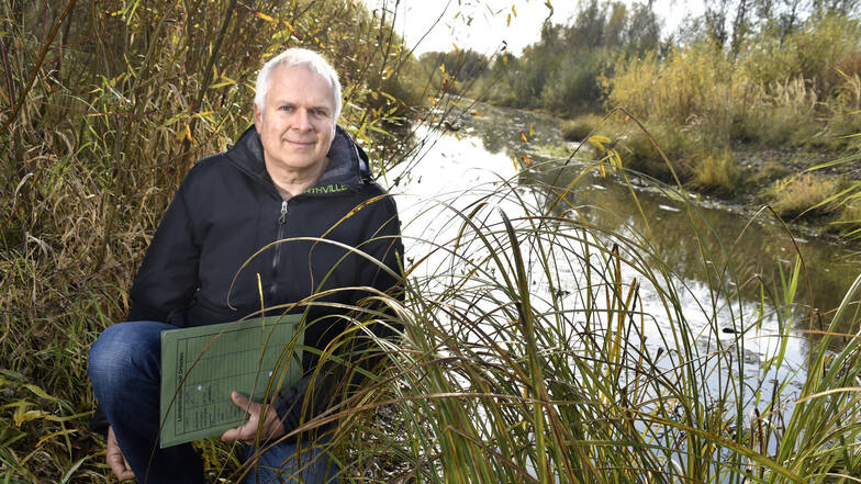 Harald Wolf vom Umweltamt freut sich, wie toll sich die Natur am wiederhergestellten Zschierener Altelbarm entwickelt hat.