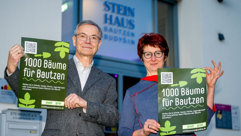 Matthias Berger und Anke Knaak sind die Initiatoren des Projektes "1.000 Bäume für Bautzen".