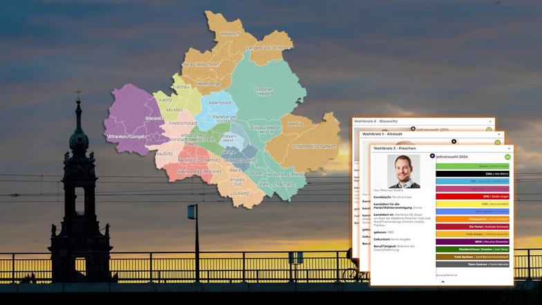 Dresden wählt am 9. Juni 2024 einen neuen Stadtrat. Sächsische.de stellt die Spitzenkandidaten und die Wahlkreise vor.