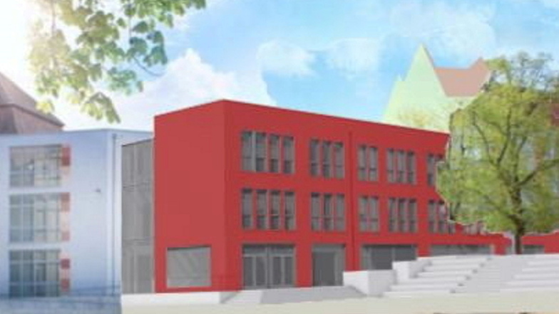 So soll das Schulhaus C1 nach den Entwürfen des Architekten aussehen.