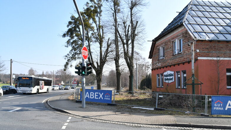 Von hier an, der Kreuzung S177 und B6 wird die Bautzner Straße Ende April vorerst einseitig gesperrt.