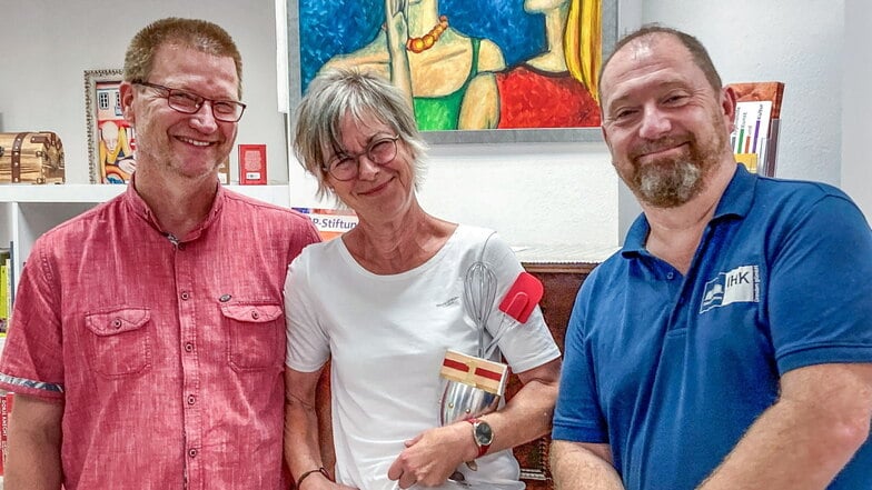 Tim Fechner, Kathrin Schneider. Ingo Ließke gehören zum Event-Team, das das Schloßstraßenfest organisiert.