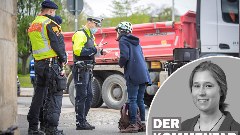 Die Polizei kontrolliert Autofahrer und Radfahrer an der Marienbrücke im Rahmen der Kampagne "Respekt durch Rücksicht". Was aber bringt sie wirklich?