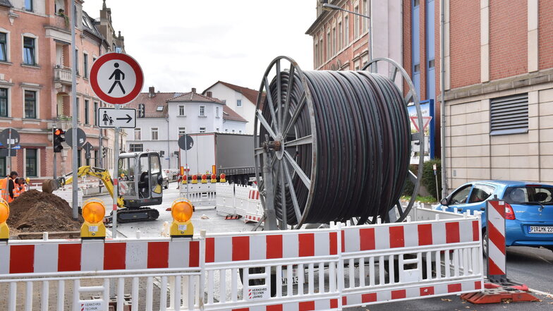 An der Güterstraße werden noch bis 14. Oktober Kabel im Auftrag von Vodafone verlegt.