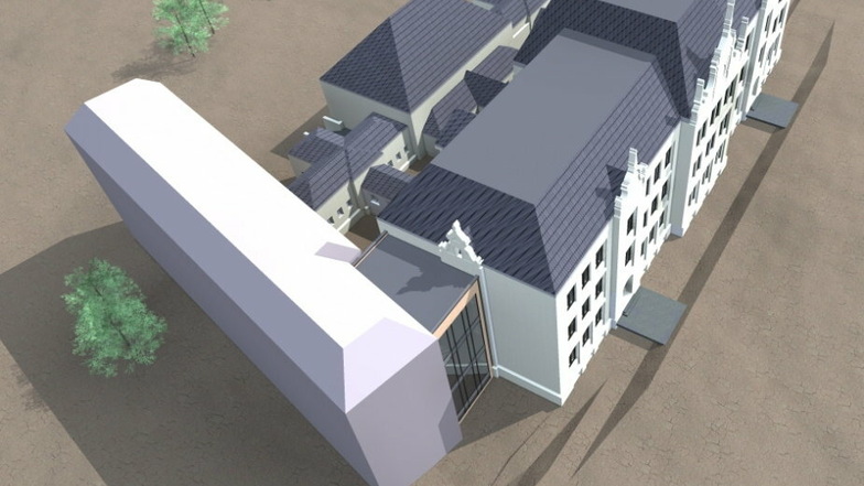 So soll der Neubau an der Parkschule in Zittau errichtet werden.
