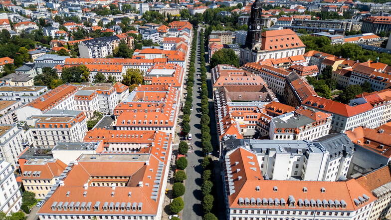 Blick auf die Königstraße in Dresden: In der Inneren Neustadt ist der Wohnungsleerstand in der Stadt am höchsten.