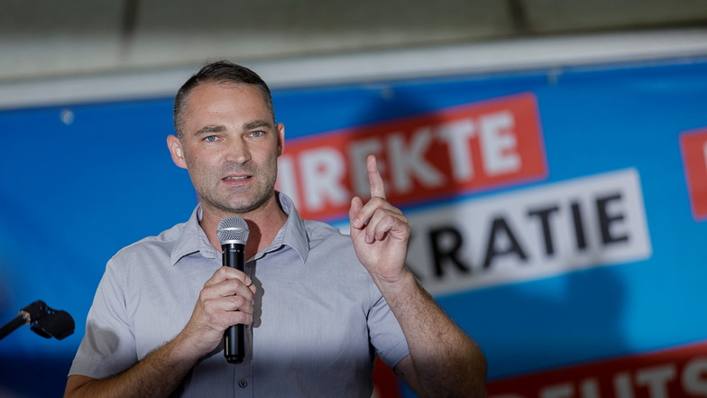 Sebastian Wippel (hier beim OB-Wahlkampf in Görlitz 2019) wird aller Voraussicht nach als AfD-Kandidat in Görlitz antreten.