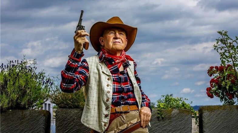 Pierre Blanc (67): schlüpft in die Rolle eines Cowboy.
