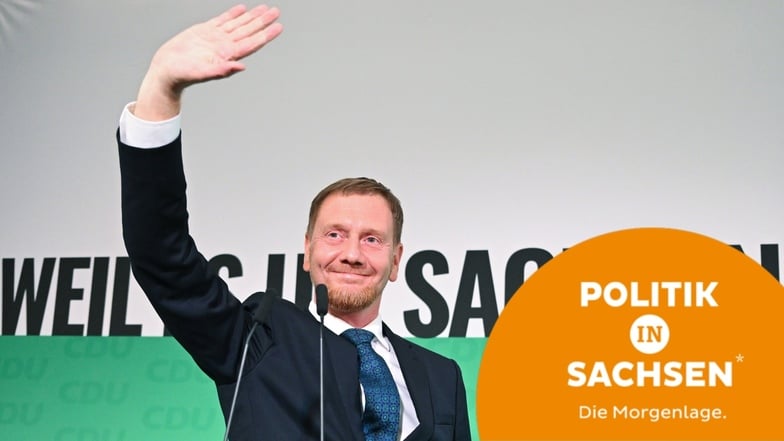 Sachsens Ministerpräsident und CDU-Spitzenkandidat, Michael Kretschmer, sieht seine Partei nach den ersten Wahlprognosen in der Lage, weiter die Regierung im Land zu bilden.