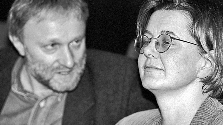 Politische Weggefährten: Marianne Birthler und Werner Schulz bei der Landesdelegiertenkonferenz der Brandenburger Grünen im Jahr 1992 in Frankfurt/Oder. Foto: imargo