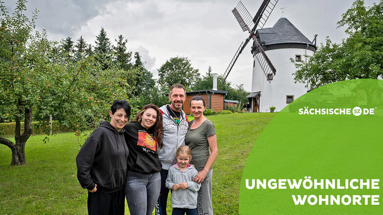 Die Familien Kinzig und Schäfer machen Urlaub in der Windmühle in Sohland am Rotstein.