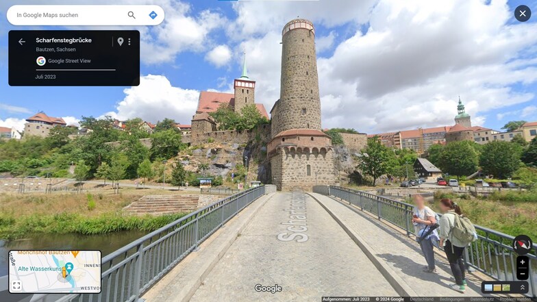 Auf Google Streetview lässt sich die Bautzener Altstadt auch bestens virtuell erkunden - mit Schönwetter-Garantie.