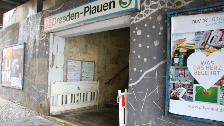 So sieht der Eingang zum S-Bahn-Haltepunkt in Dresden derzeit aus.