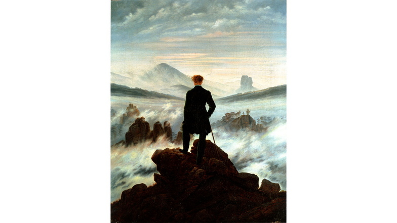 Caspar David Friedrichs "Wanderer über dem Nebelmeer", in dem das halbe Elbsandsteingebirge vereint ist, entstand um 1818 und befindet sich im Besitz der Hamburger Kunsthalle. Foto: dpa