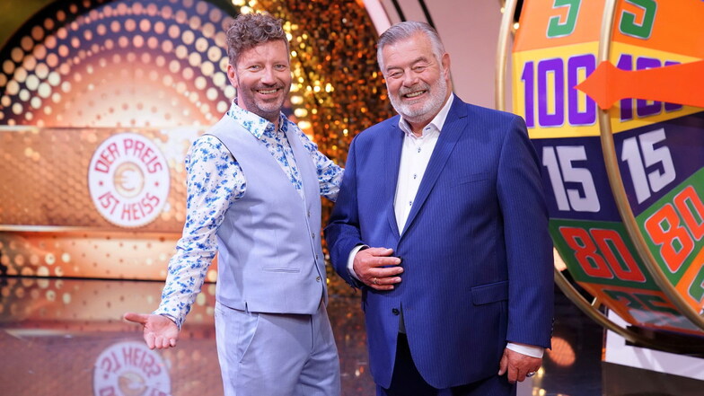 Moderator Harry Wijnvoord und Thorsten Schorn (l.) werden am 4. Mai die erste neue Folge von "Der Preis ist heiß" moderieren.