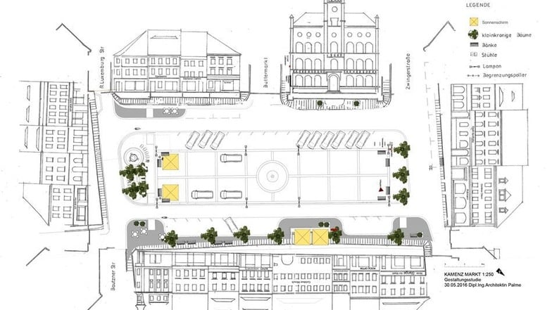 Auch die Neugestaltung des Marktplatzes in Kamenz tangiert die Leitbild-Debatte in der Lessingstadt Stichwort: Innenstadtbelebung.