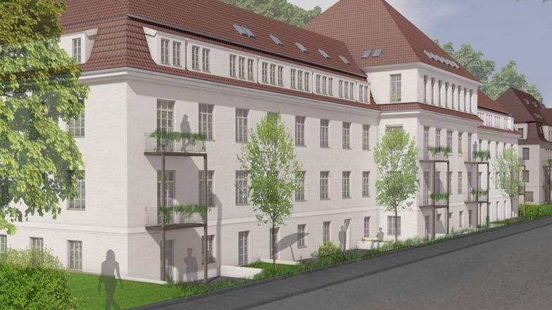So soll die alte Kaserne in einem Dresdner Stadtteil künftig aussehen. Auch hier ist Hagen Grothe engagiert, die Ansicht und Planung stammt vom Görlitzer Architekten Christian Weise.