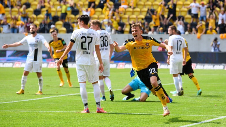 Der Mann des ersten Spieltags: Christoph Daferner erzielte beim 3:0-Sieg von Dynamo gegen Ingolstadt zwei Treffer.