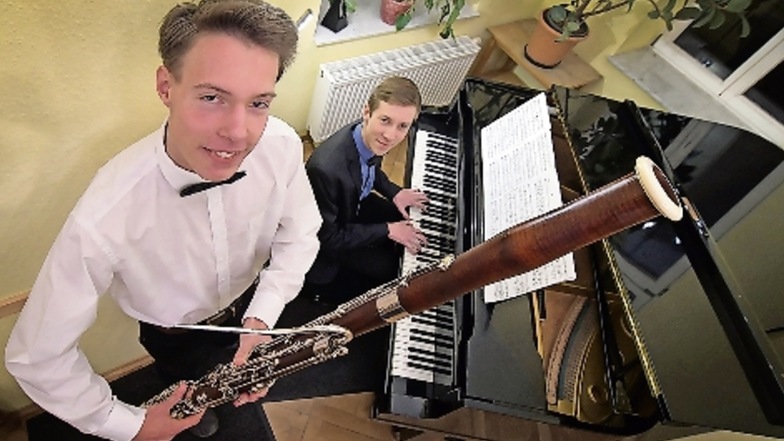 Philipp Hoffmann am Klavier und Johannes Lehle am Fagott (beide 16) gehörten zu den Akteuren des Lampenfieberkonzerts der Musikschule.