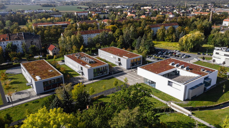 Der neue Hochschul-Campus am Zittauer Stadtring von oben.