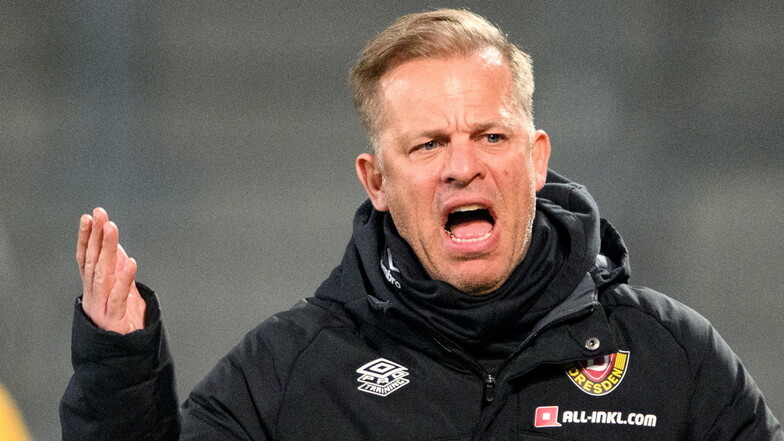 Dynamos Trainer Markus Anfang war nach dem Aus im Sachsenpokal gegen den FSV Zwickau alles anderes als zufrieden.