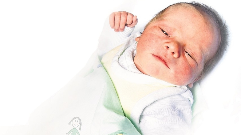 Carlo Drechsel war am Silvestermorgen das letzte Kind, das 2018 in Freital geboren wurde. Der Junge wog 4 040 Gramm und war zur Geburt 55 Zentimeter lang.