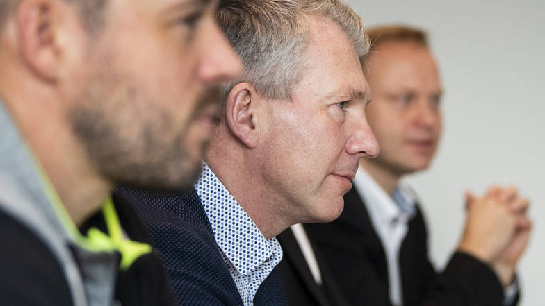 Drei Köpfe, ein Ziel. Trainer Christian Pöhler, Präsident Uwe Saegeling und Manager Karsten Wöhler (v.l.).