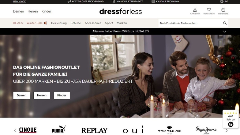 Das Online-Outlet "Dress-for-less" hat Insolvenz angemeldet.