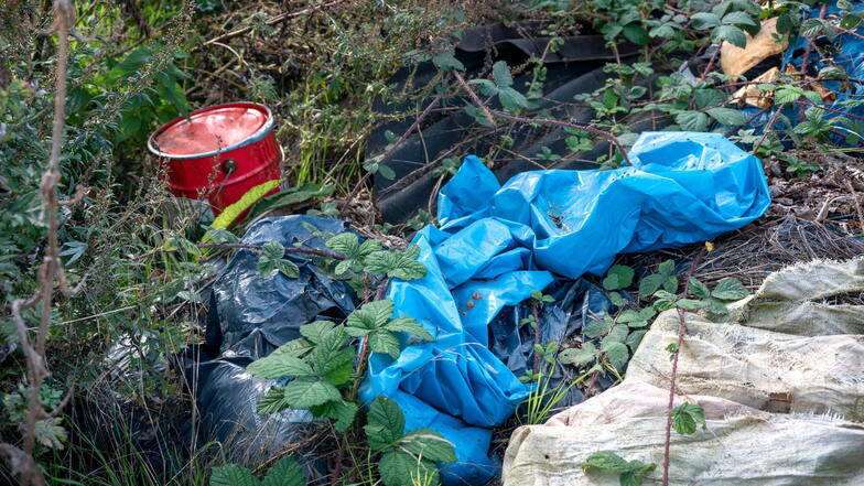 Eine Reihe von Müllsäcken deuten darauf hin, dass noch eine Menge anderer Unrat auf eine sachgerechte Entsorgung wartet.