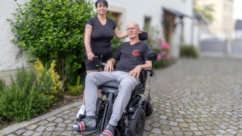 Antje Wilhelm aus Strauch und Peter Grünewald aus Großenhain leiden an ALS, einer Krankheit mit Muskelschwund und Kraftverlust.