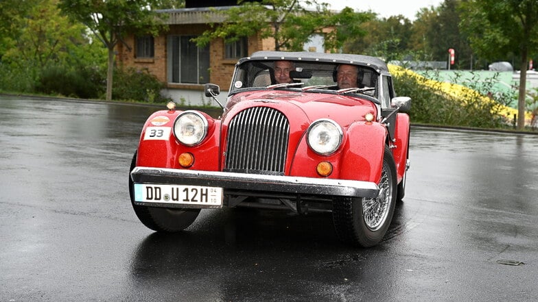 Morgan 4/4, Baujahr 1989, mit Fahrer Matthias Müller und Beifahrer Thorsten Margott.