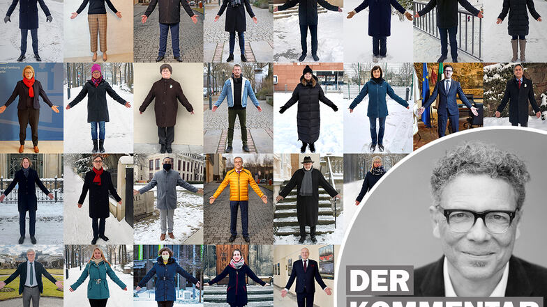Zu Hause erinnern: Die Menschenkette zum Gedenken an die Luftangriffe auf Dresden am 13. Februar 1945 findet am Sonnabend virtuell statt: Fotos wie diese von Dresdnerinnen und Dresdnern werden abends an markante Gebäude projiziert.