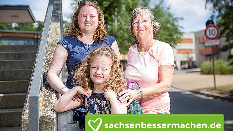 Können sorgenfrei in die Sommerferien gehen: die kleine Mariella, ihre Mutter Sandra und Oma Gerlinde.