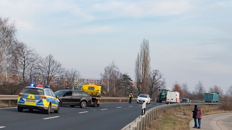 Der Unfall ereignete sich am Donnerstagmittag auf der Umgehungsstraße in Großenhain.