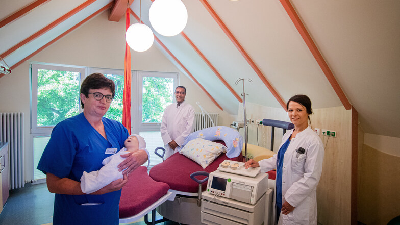 Dr. Ulla Lieser, Dr. Yemenie Aschalew und Dr. Janine Hoffmann (von links) stehen für die Kompetenz des Leisniger Mutter-Kind-Hauses der Helios-Klinik. Die Angebote sollen ausgebaut werden.