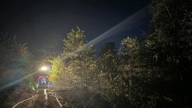 Mitten im Wald im Spitzgrundgebiet waren die Kameraden mehrerer Feuerwehren in der Nacht zum Samstag im Löscheinsatz.