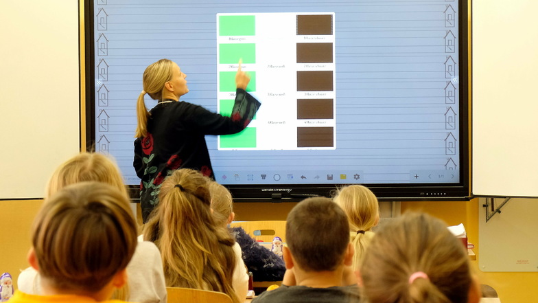 Insgesamt vier digitale Tafeln gibt es an der Grundschule in Niederau.